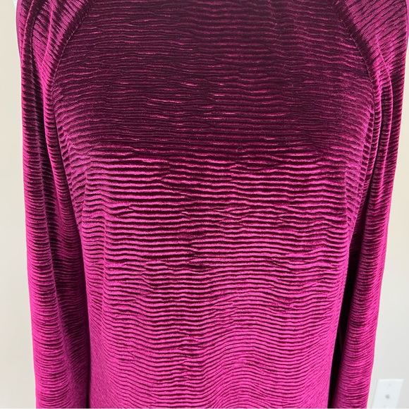 ADRIANNA PAPELL VELVET COLD SHOULDER SLEEVE DRESS SIZE 8 PETITE IN BURGUNDY - Picture 3 of 14